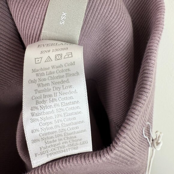 Everlane The Seamless High Rise Ribbed Stretch Legging Dusty Lavender XS/S - Picture 7 of 7